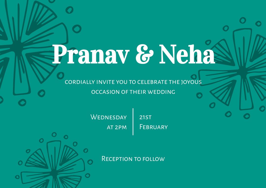 Traditional Floral Wedding Invitation for Pranav and Neha - Download Free Stock Templates Pikwizard.com