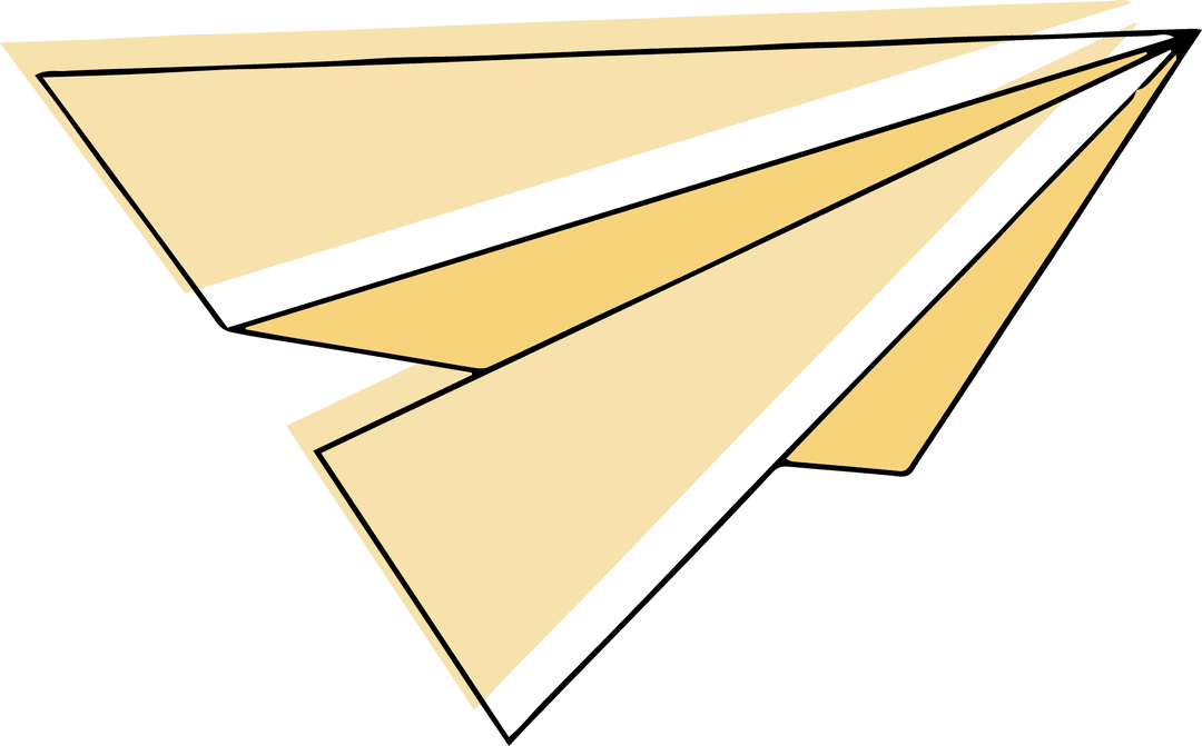 Minimalist Paper Airplane Illustration with Transparent Background
