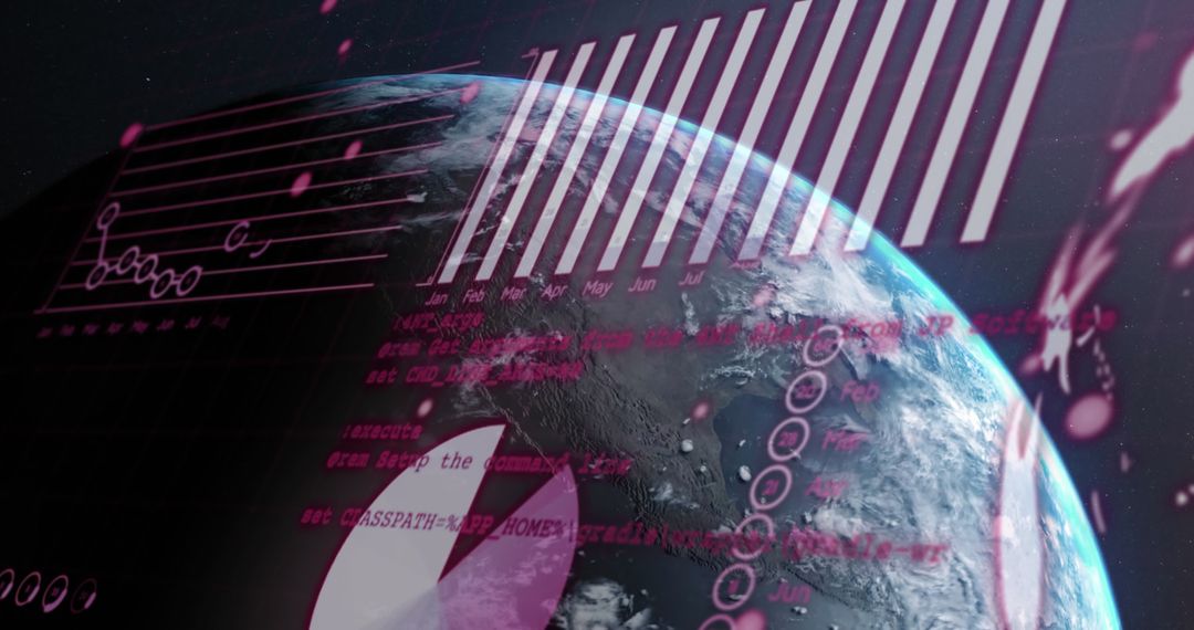 Futuristic Holographic Data Technology Around Earth