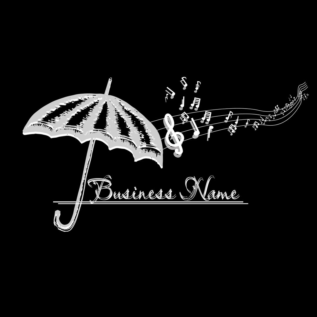 Creative Business Logo With Musical Notes and Umbrella Design - Download Free Stock Templates Pikwizard.com