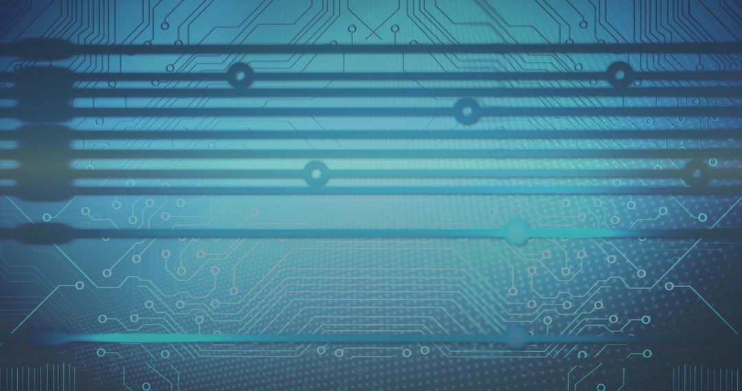 Abstract Digital Circuit Lines on Blue Grid Background