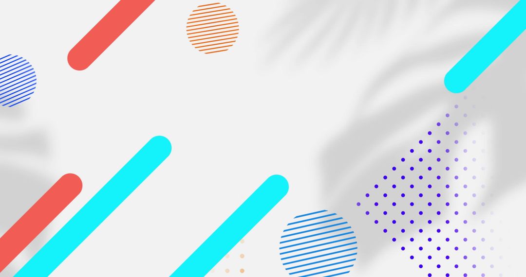 Colorful Abstract Shapes on White Background Creating Movement