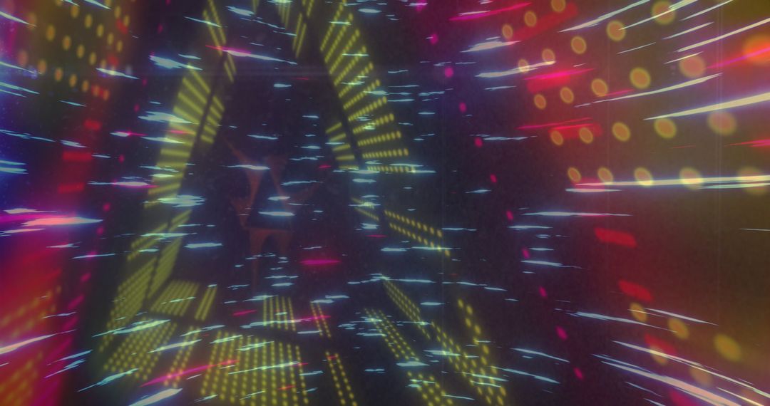 Dynamic Neon Light Trails in Futuristic Background