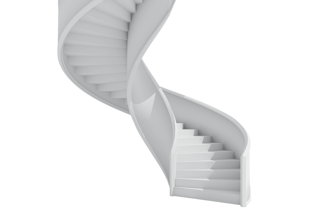 White Spiral Staircase Transparent Background PNG