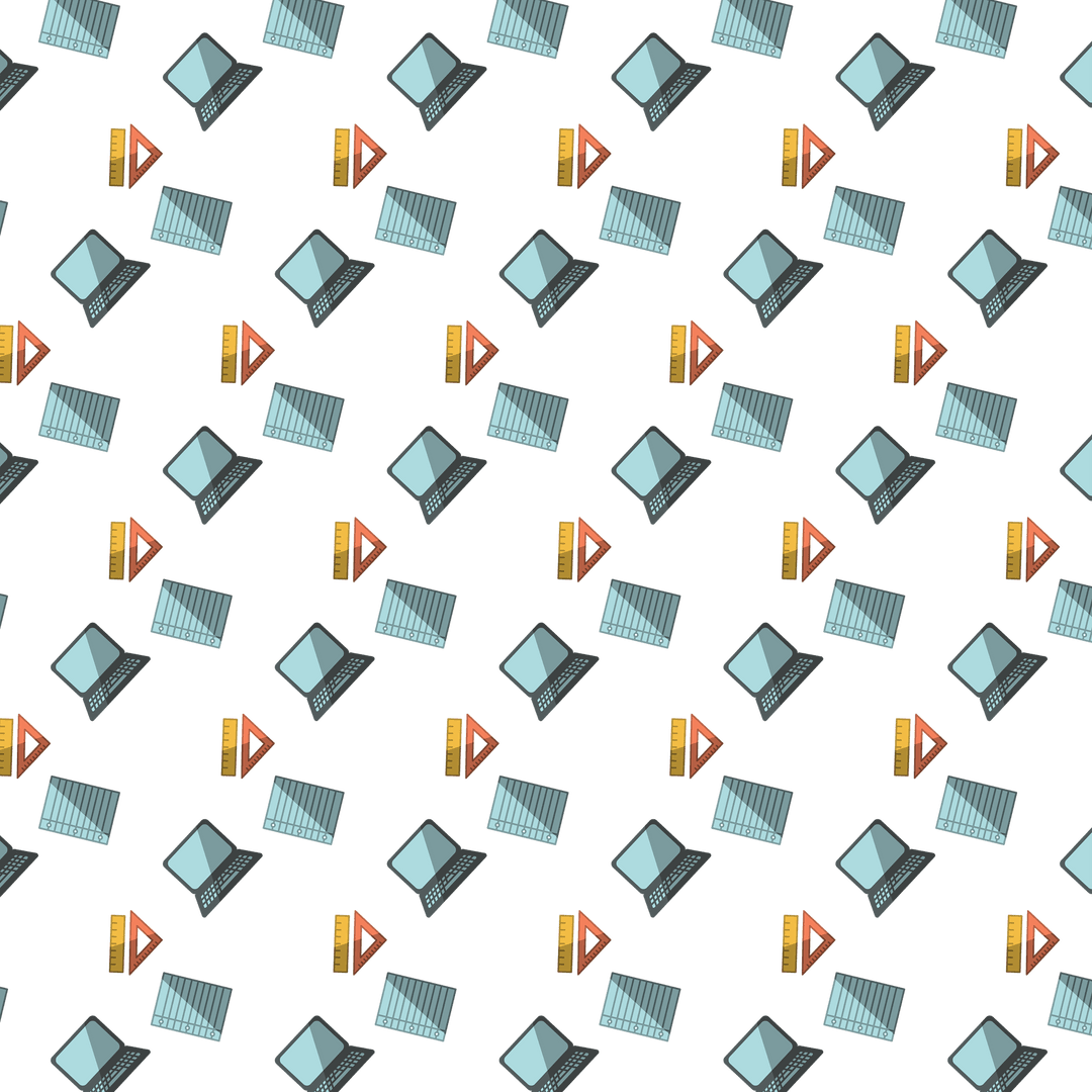 seamless transparent pattern with laptops, notebooks, rulers - Download Free Stock Images Pikwizard.com