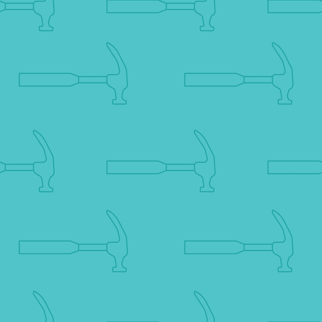 Seamless Hammer Pattern on Blue Transparent Background