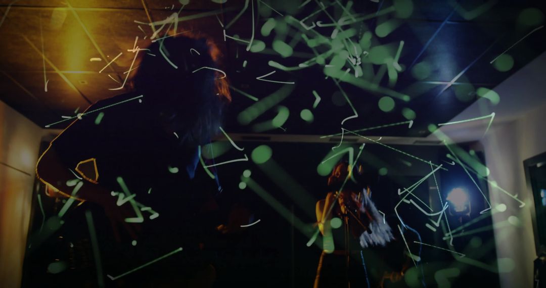 Energetic Indie Rock Concert with Dynamic Light Effects