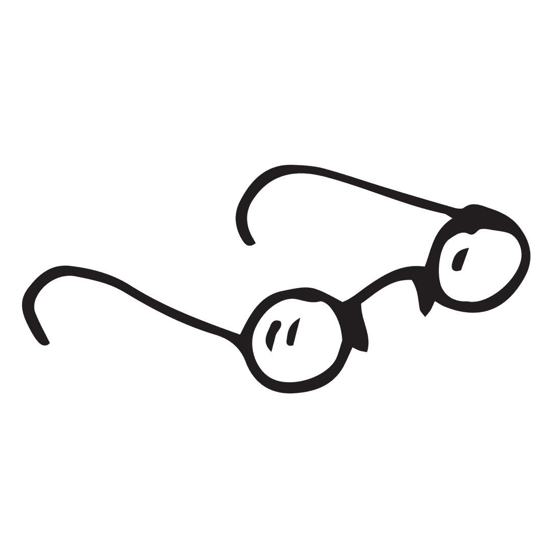 Minimalist Glasses Icon on Transparent Background