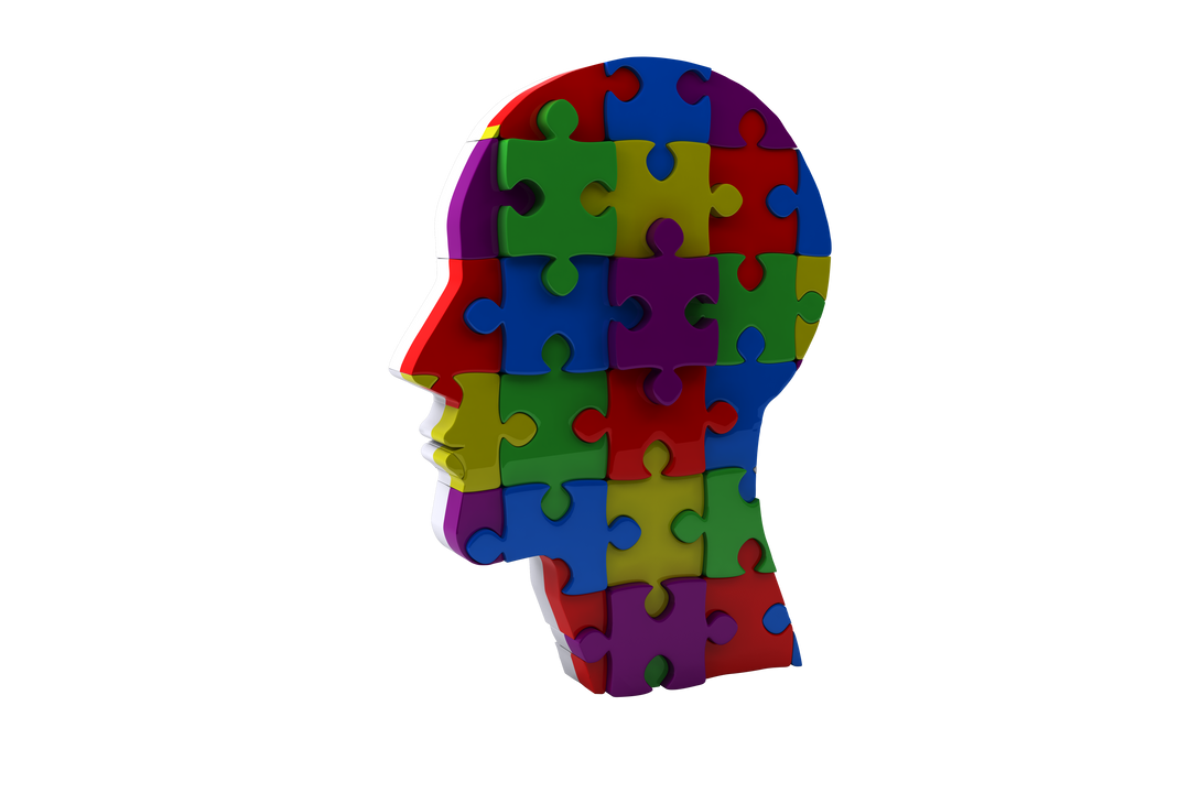 Colorful Puzzle Pieces Printed Human Head Isolated Transparent PNG - Download Free Stock Images Pikwizard.com