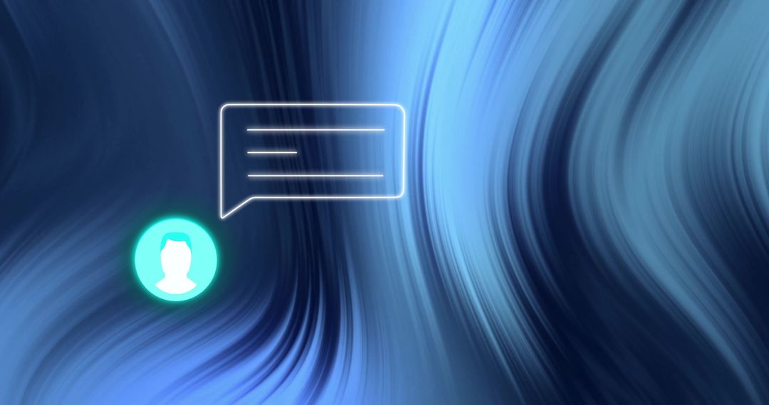 Tech Interface with Abstract Blue Media Elements