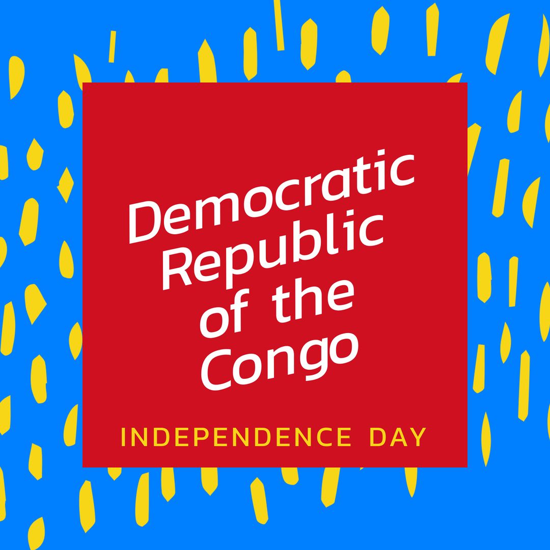 Congolese Independence Day Design with Bold Text and Vibrant Colors