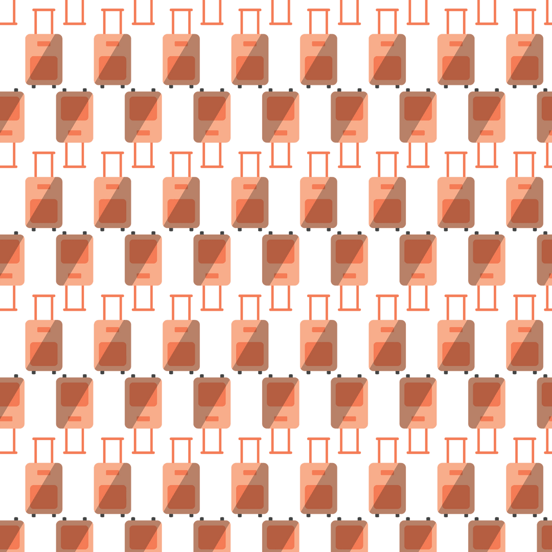 Seamless Pink Suitcase Pattern on Transparent Background for Travel Designs