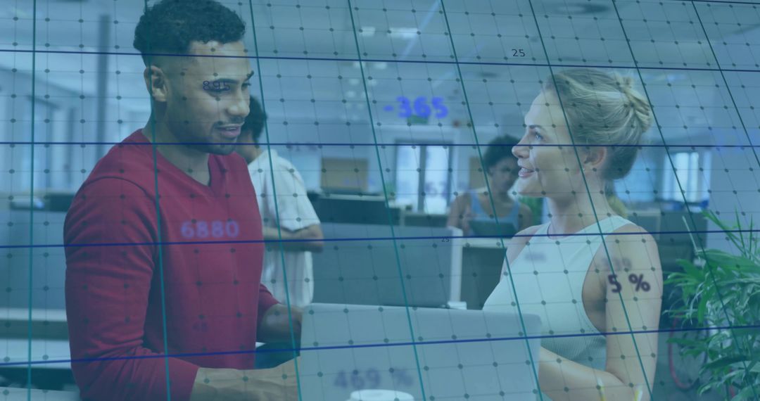 Diverse Professionals Collaborative with Innovative Digital Tools in Office