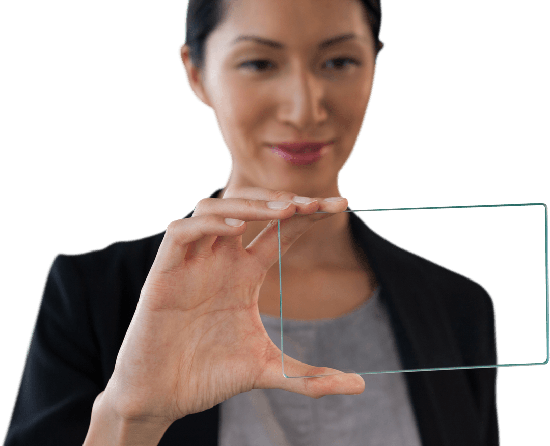 Transparent Interface Technology with Businesswoman