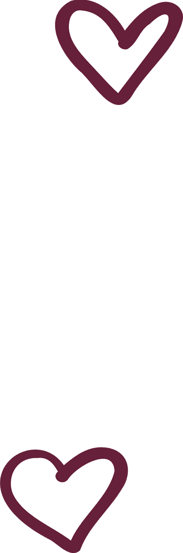 Transparent Frame with White Hearts and Burgundy Outlines