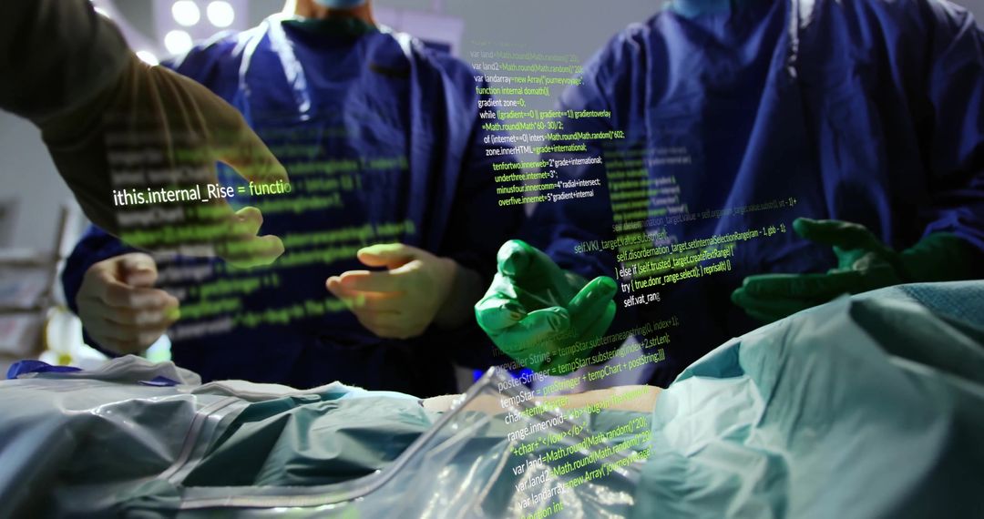 Surgeons Analyzing Digital Data during Critical Operation