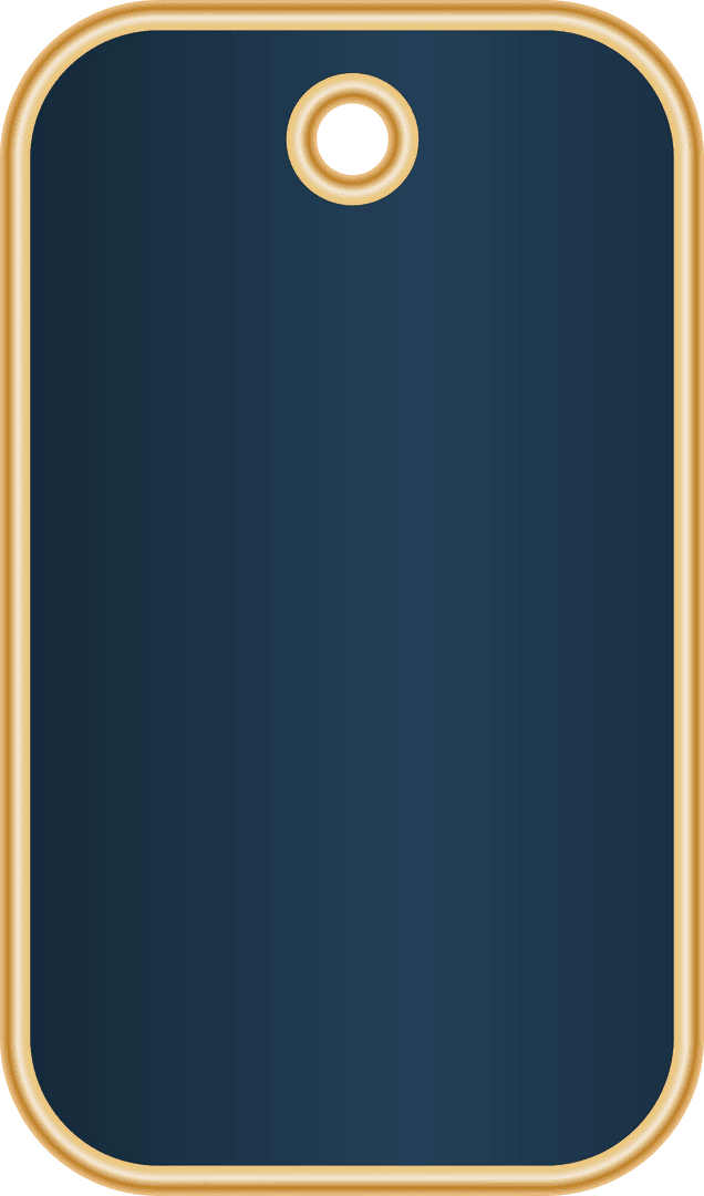 Elegant Blue Label Design with Gold Border on Transparent Background