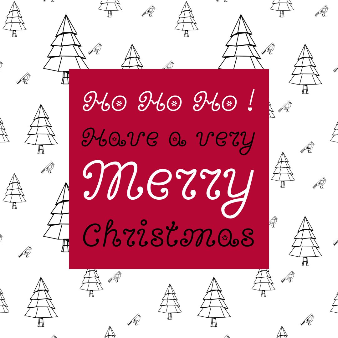 Festive Christmas White and Red Patterned Greeting Card Template