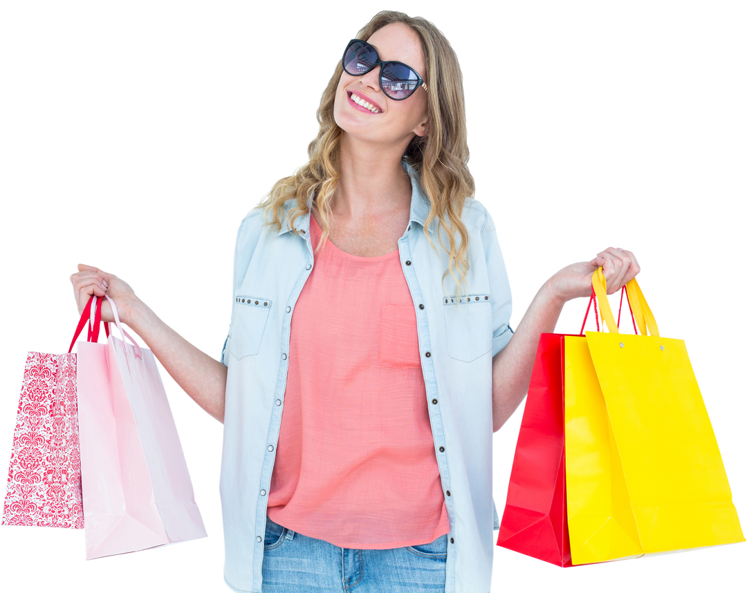 Smiling Woman With Transparent Background Holding Shopping Bags - Download Free Stock Images Pikwizard.com