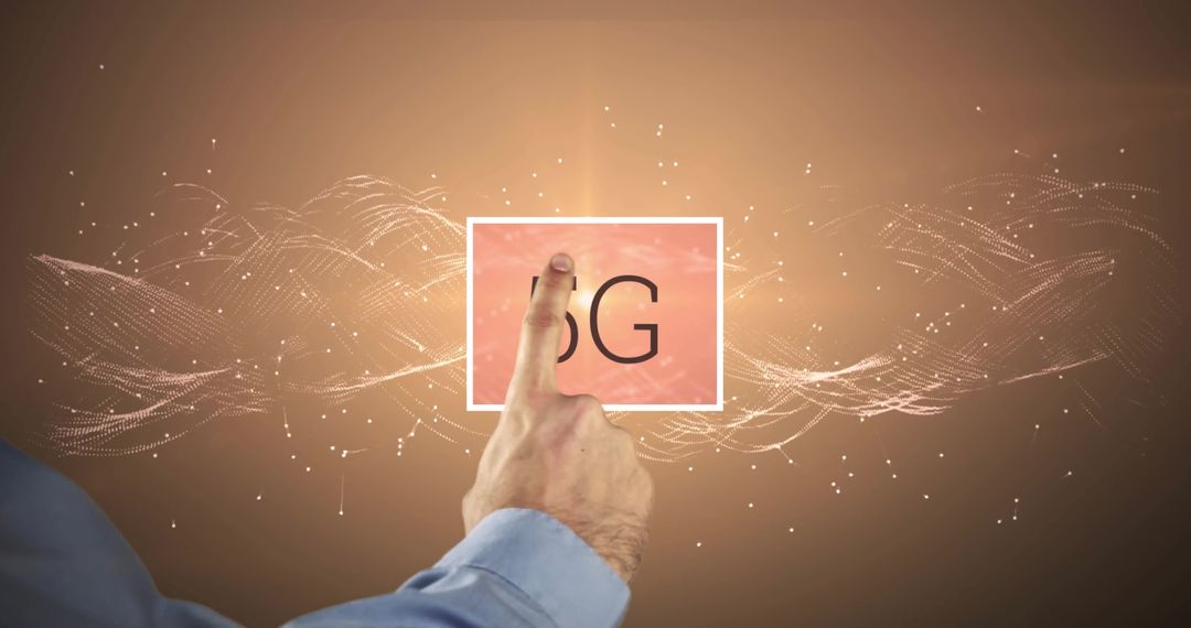 Businessman Interacting with Digital 5G Technology Interface