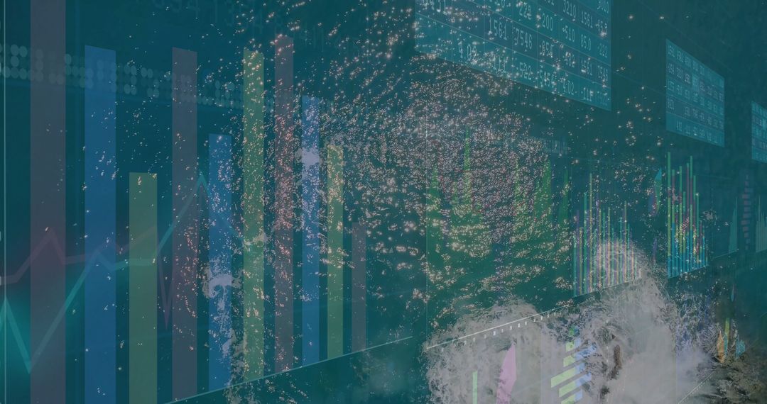 Swirling Data Vortex Blending Digital Charts and Analytics