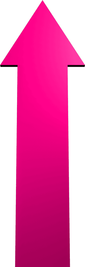 Big Pink Directional Arrow on Transparent Background