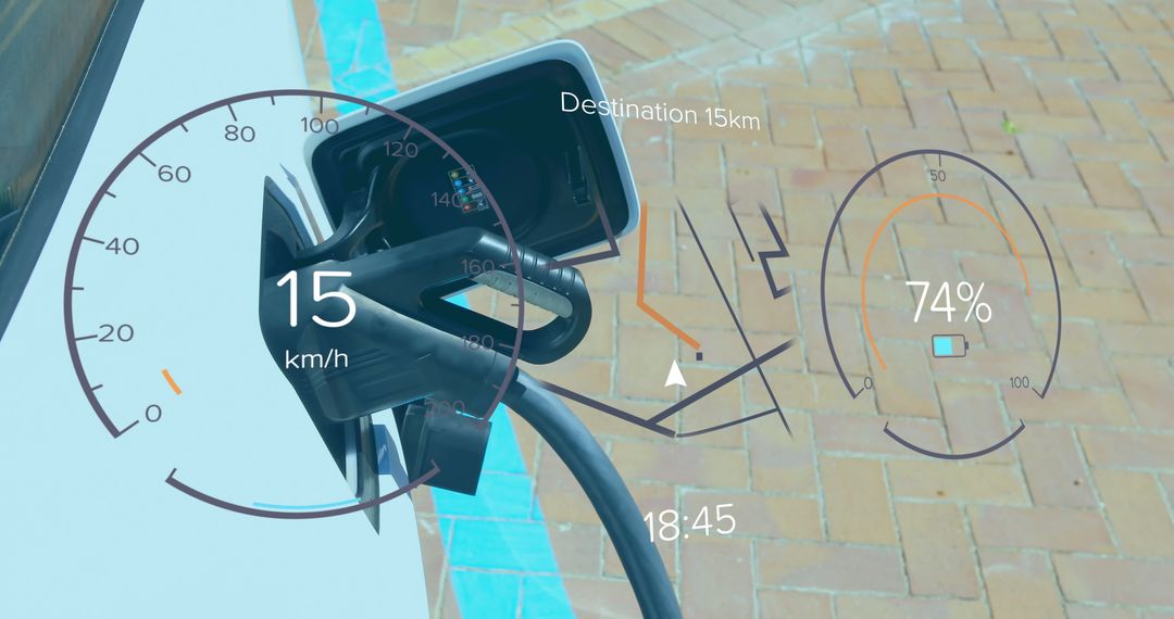 Futuristic Electric Vehicle Digital Dashboard Interface Display