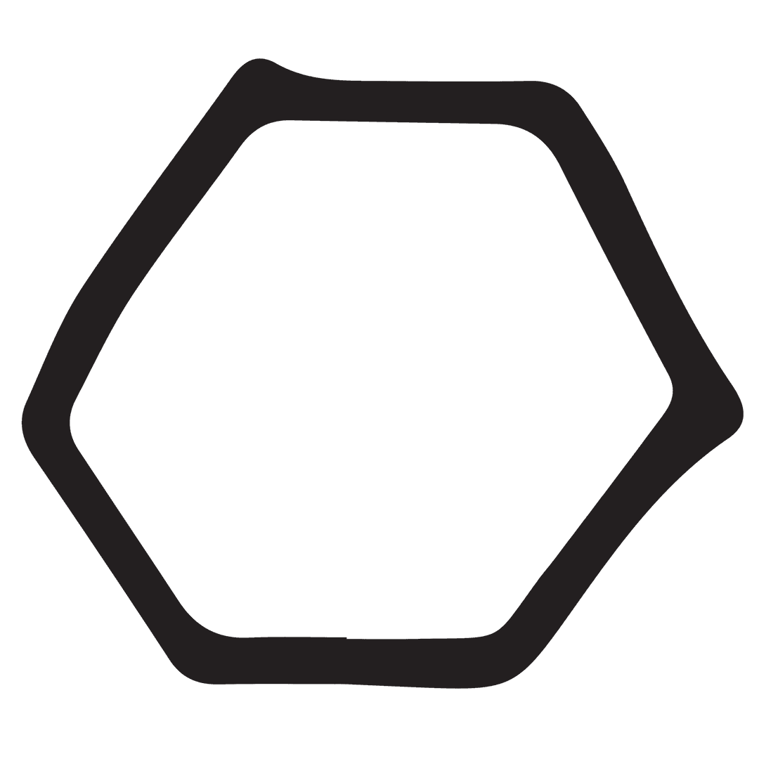 Abstract Black Polygon Shape on Transparent Background