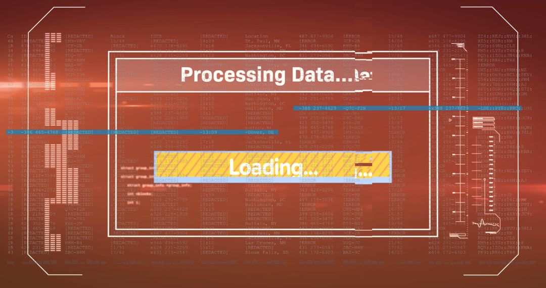 Data Processing Concept with Loading Screen Overlay - Free Images, Stock Photos and Pictures on Pikwizard.com