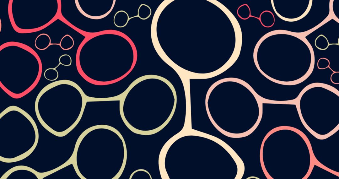 Abstract Optical Glasses Pattern on Black Background