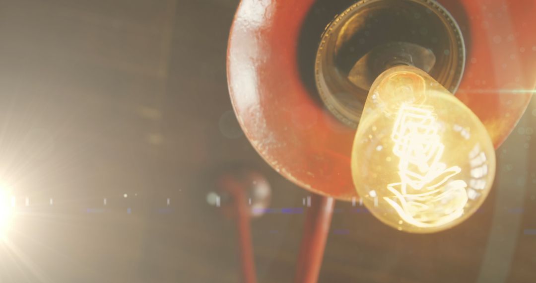 Vintage Edison Bulb in Cafe Setting with Decorative Fixtures