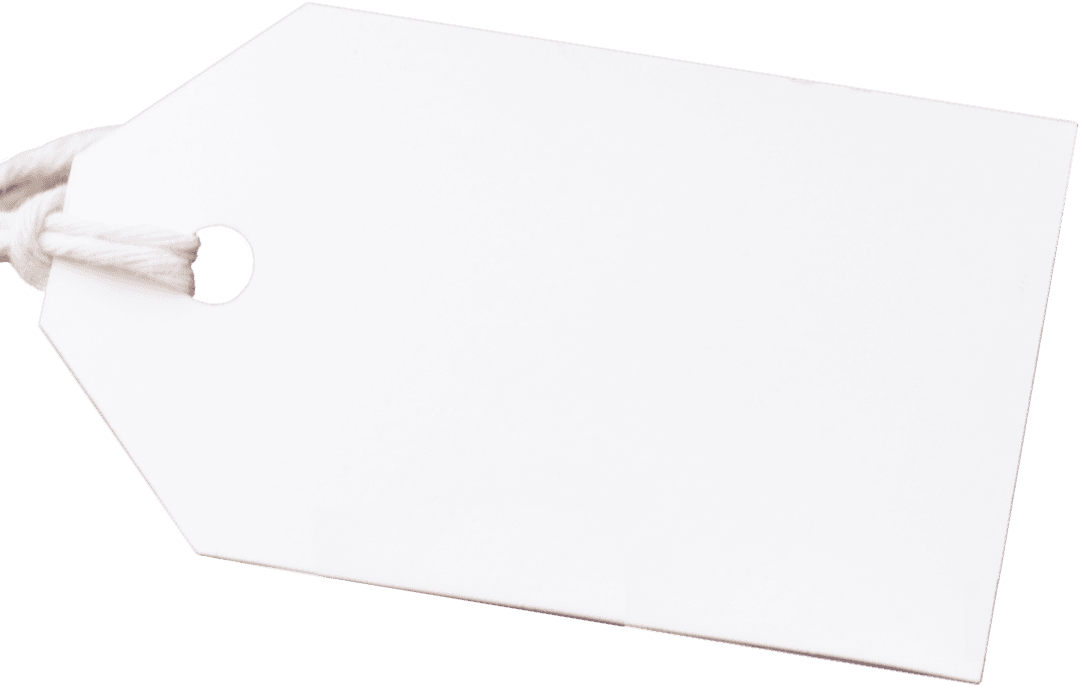 Plain White Gift Tag Isolated on Transparent Background