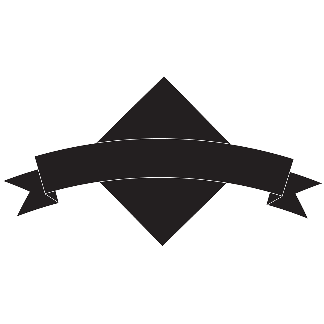 Transparent Black Badge with Blank Banner for Customizable Design