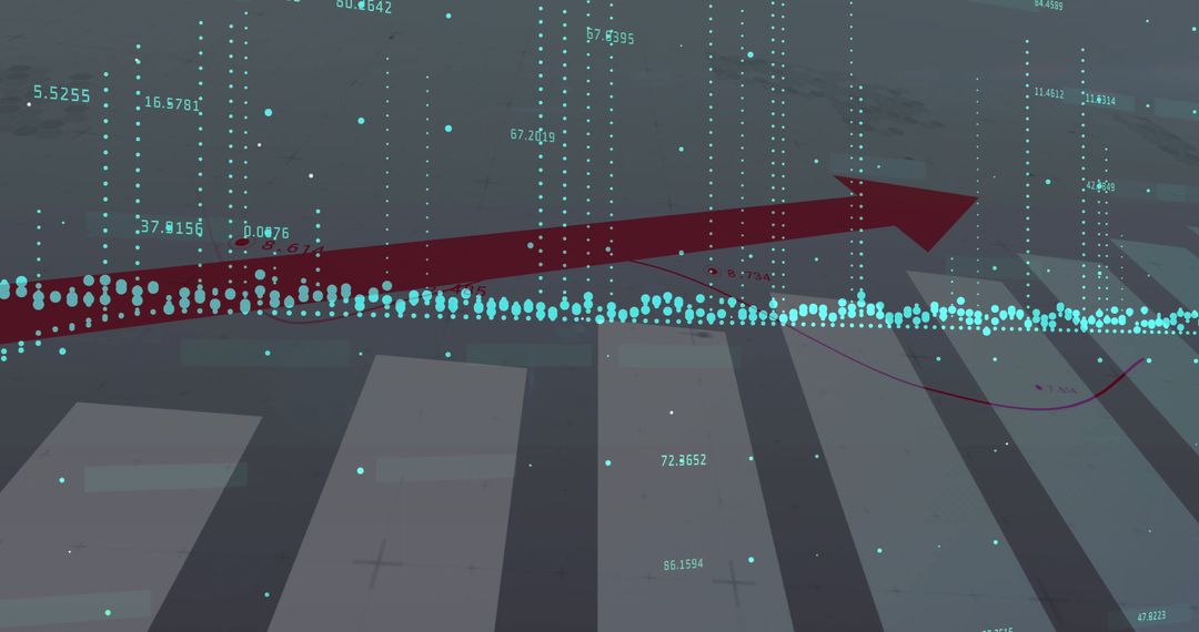 Dynamic Data Visualization Design with Rising Red Arrow