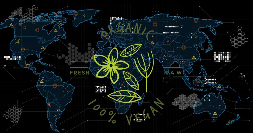 Futuristic Network Map with Organic Vegan Theme