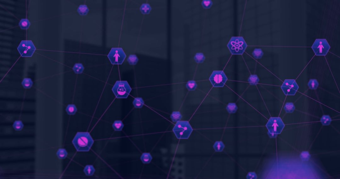Futuristic Network Symbolizing Medical and Business Connectivity