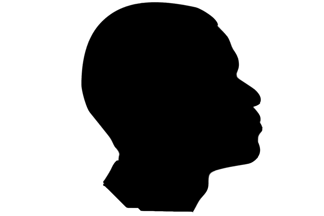 Transparent Male Silhouette Profile on Clear Background