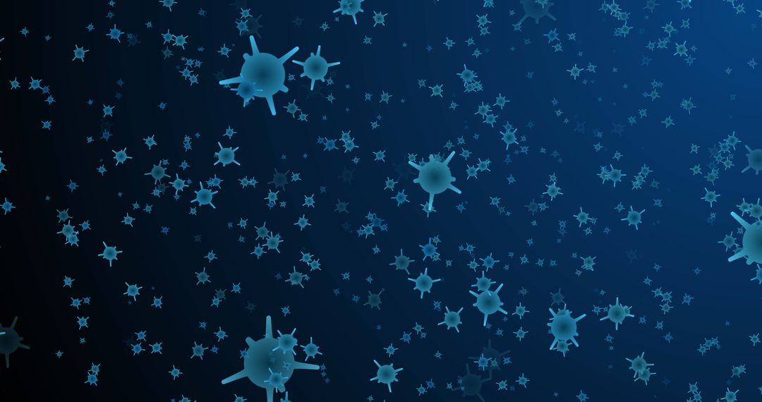 Falling Blue Cells Illustrating Biological Concepts