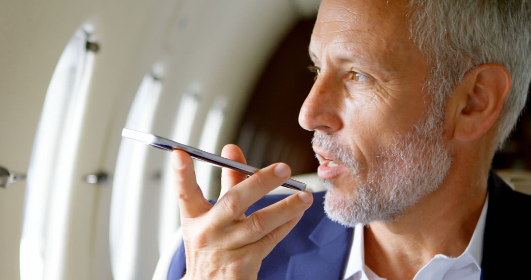 Businessman Engaged in Business Conversation Using Smartphone