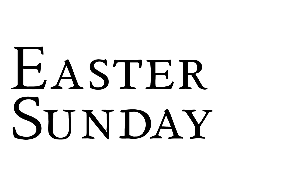 Easter Sunday Calligraphy on Transparent Background for Designs