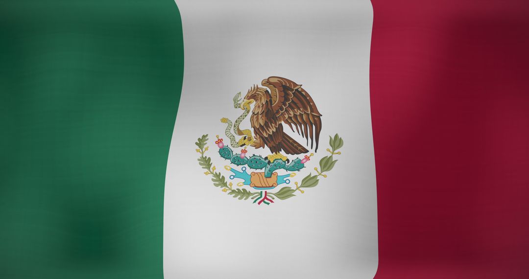 Waving Flag of Mexico Symbolizing National Pride