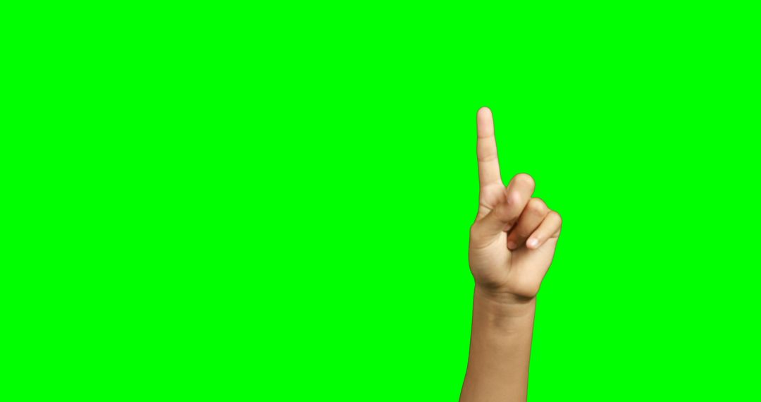 Female Hand Pointing Upwards Over Green Background - Free Images, Stock Photos and Pictures on Pikwizard.com