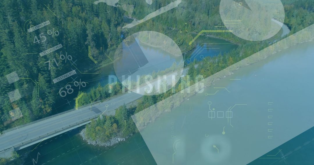 Aerial Visualization of Forest Reservoir with Digital Overlay