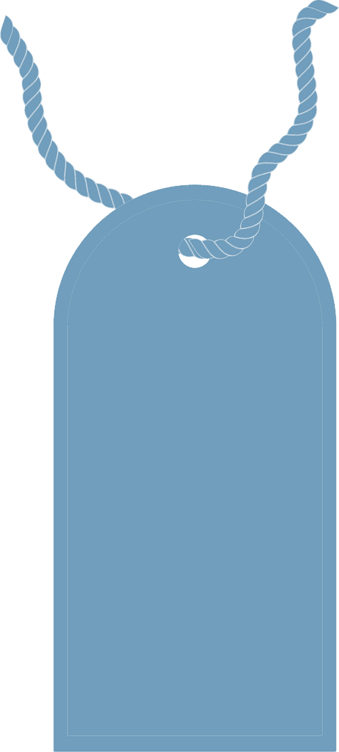 Blue gift label illustration with transparent background