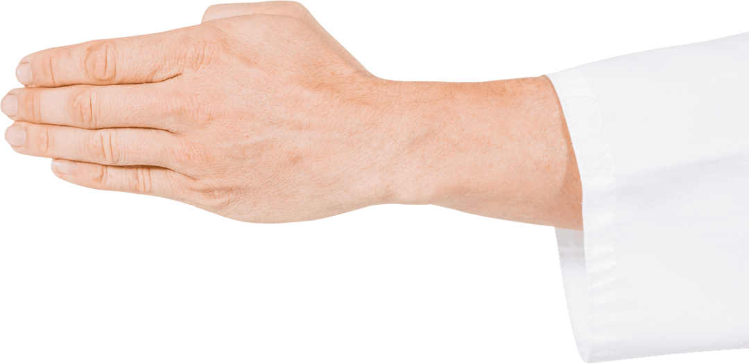 Transparent Karate Hand Gesture Displaying Focus and Calm