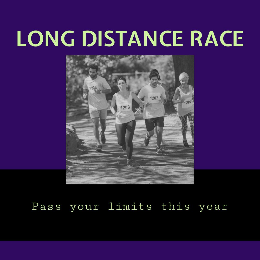 Long Distance Race Promotion with Diverse Group Running - Download Free Stock Templates Pikwizard.com