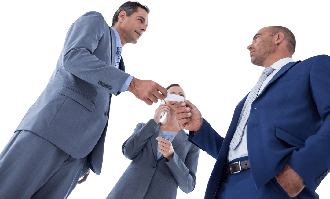 Transparent Business Colleagues in Conversation Meeting Office