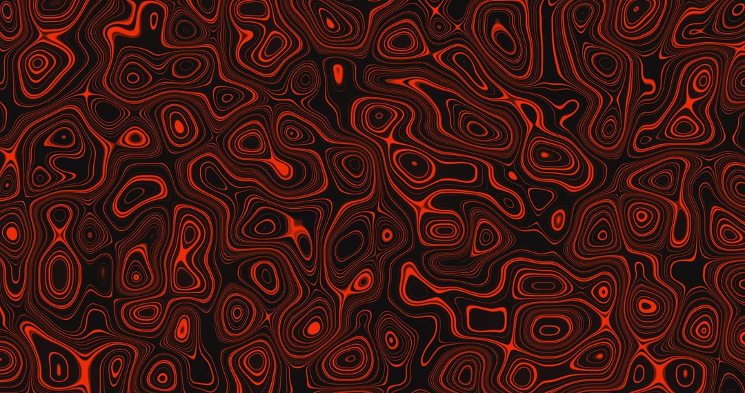 Abstract Red Swirling Liquid Patterns in Endless Motion