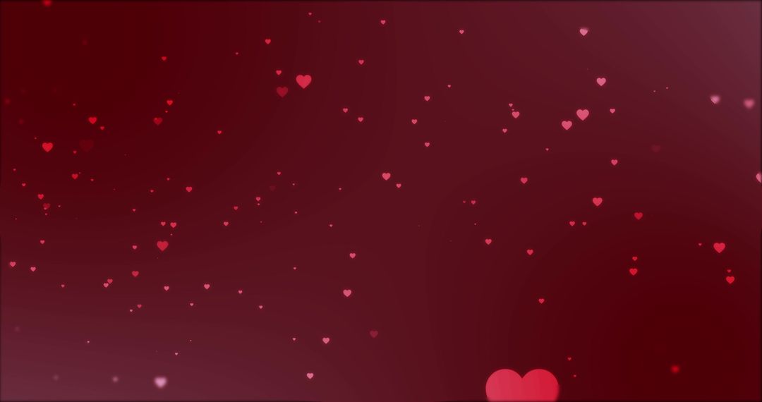Hearts Falling on Red Background for Valentine’s Day