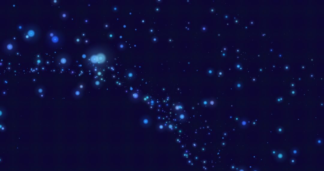 Futuristic Blue Particles Floating in Dark Background